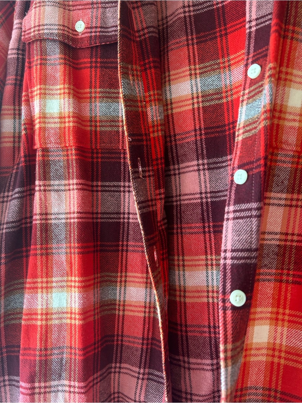 ON The Boyfriend Shirt Red Plaid Flannel - Picture 2 of 4